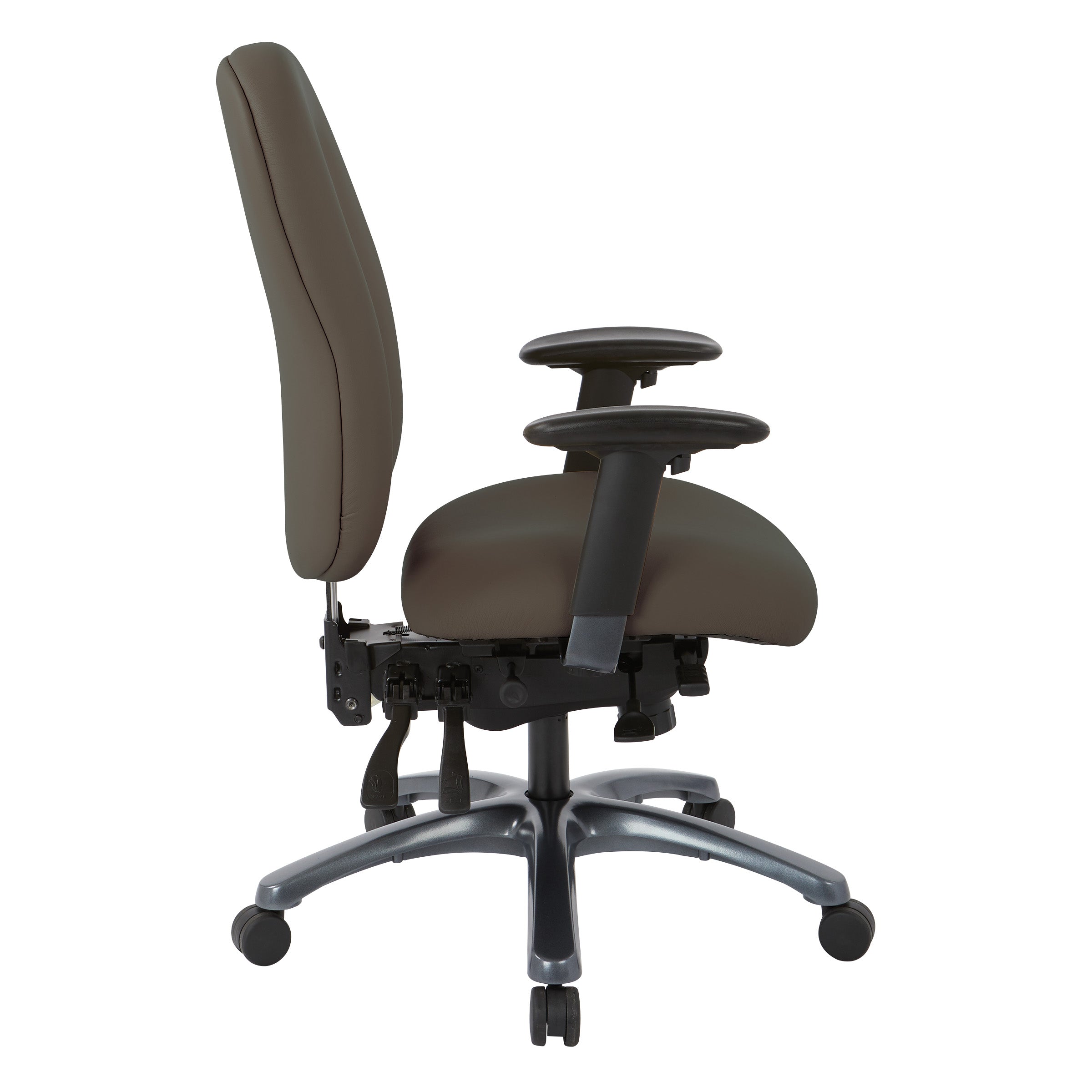 Multi-Function High Back Chair with Seat Slider and Titanium Finish Base